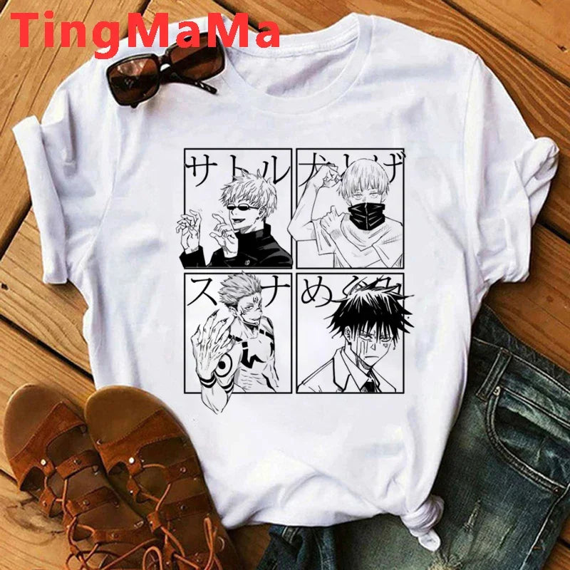 Japanese Anime Jujutsu Kaisen Men T Shirts Itadori Yuji Print Harajuku Tops Ryomen Sukuna Unisex Short Sleeves T-Shirt Male