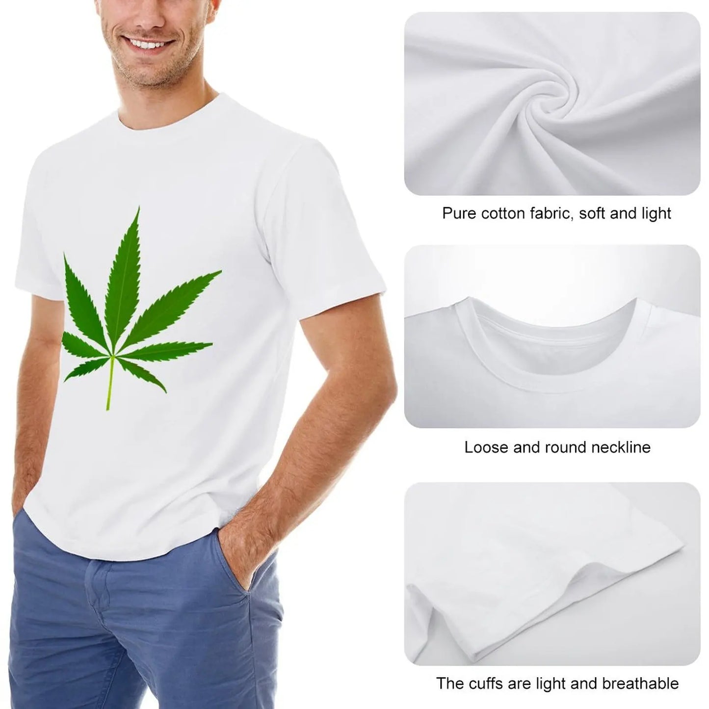 Realistic Weed Symbol T-Shirt Blouse black t shirts tees mens t shirts pack