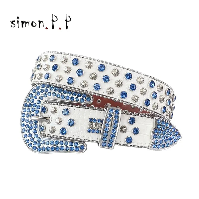 Dark Rhinestone Studded Belt