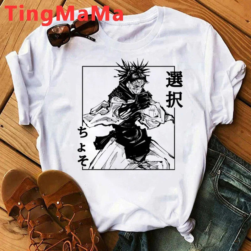 Japanese Anime Jujutsu Kaisen Men T Shirts Itadori Yuji Print Harajuku Tops Ryomen Sukuna Unisex Short Sleeves T-Shirt Male